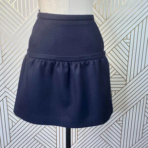 Stella McCartney Navy Wool Drop Waist Mini Skirt